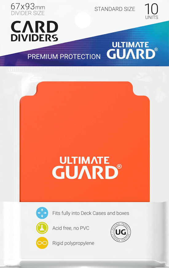 Ultimate Guard Card Dividers Kartentrenner Standardgröße Orange Verpackung Vorderansicht