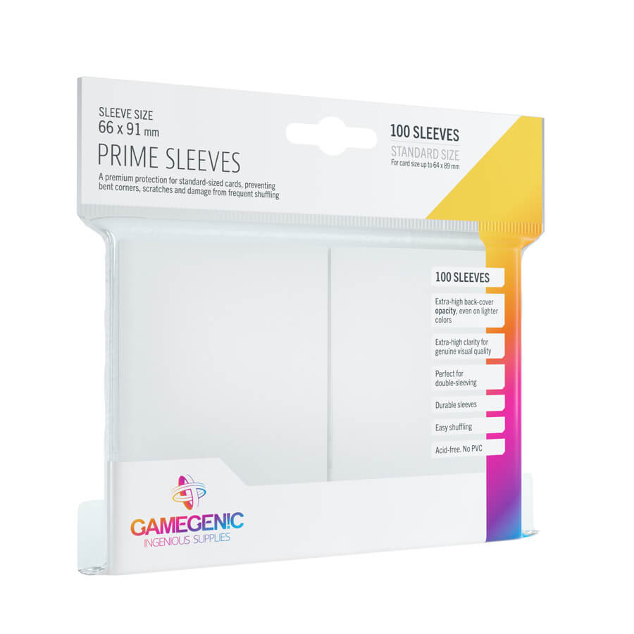 Gamegenic Prime Kartenhüllen (100) Weiß - Glänzende Premium Sleeves in Standardgröße 