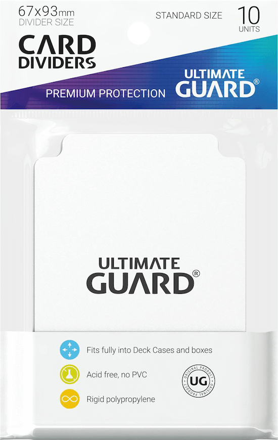 Ultimate Guard Card Dividers Kartentrenner Standardgröße Weiss Verpackung Vorderansicht
