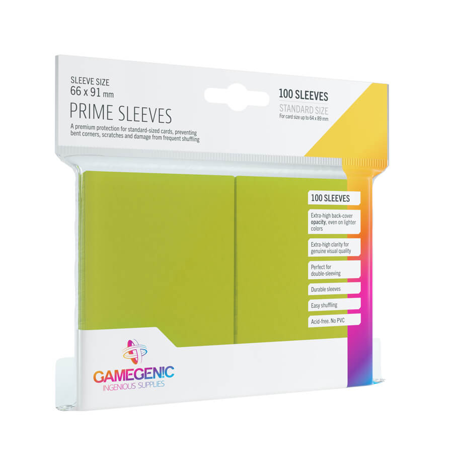 Gamegenic Prime Kartenhüllen (100) Hellgrün - Glänzende Premium Sleeves in Standardgröße
