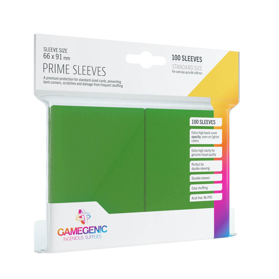 Gamegenic Prime Kartenhüllen (100) Grün - Glänzende Premium Sleeves in Standardgröße