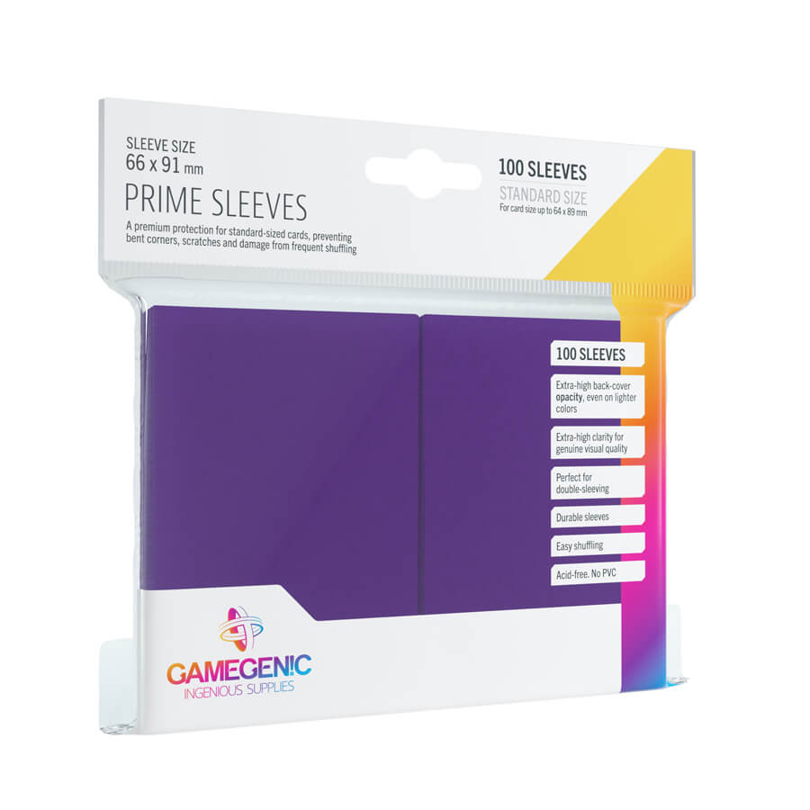Gamegenic Prime Kartenhüllen (100) Lila - Glänzende Premium Sleeves in Standardgröße