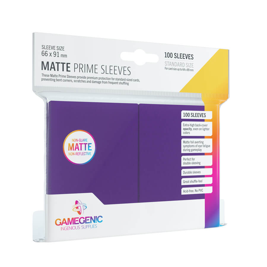 Gamegenic Matte Prime Kartenhüllen (100) Lila - Reflexionsfreie Premium Sleeves in Standardgröße