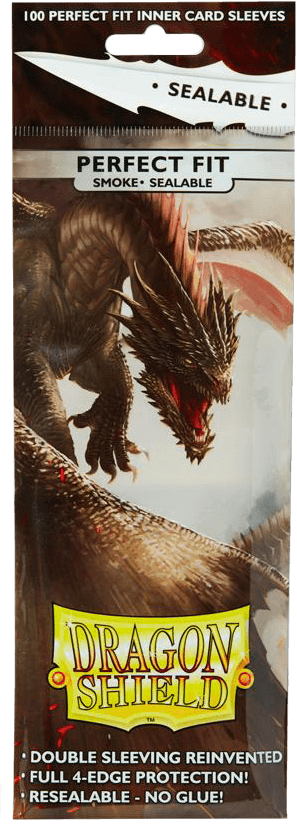 Dragon Shield Perfect Fit Kartenhüllen verschließbar (100): Toploader Soft Sleeves in Standardgröße Transparent/Grau