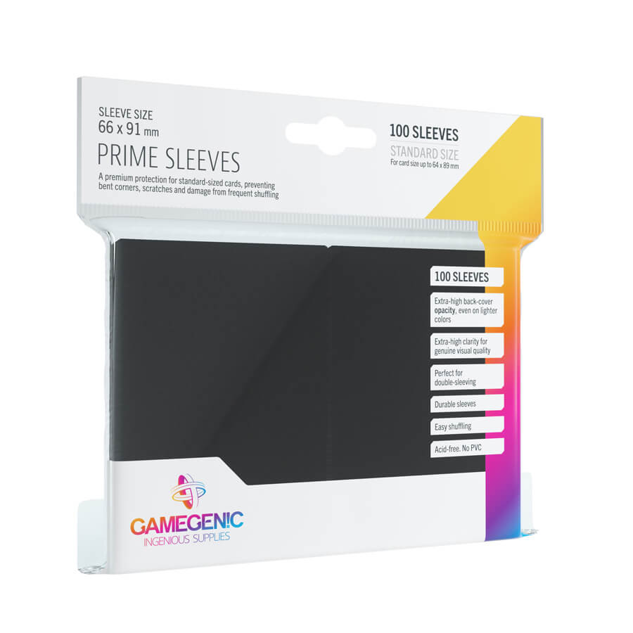 Gamegenic Prime Kartenhüllen (100) Schwarz - Glänzende Premium Sleeves in Standardgröße