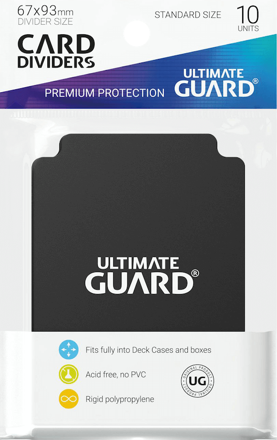 Ultimate Guard Card Dividers Kartentrenner Standardgröße Schwarz Verpackung Vorderansicht