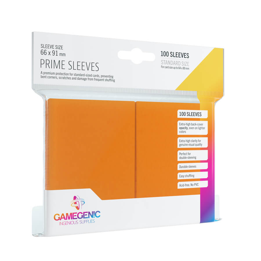 Gamegenic Prime Kartenhüllen (100) Orange - Glänzende Premium Sleeves in Standardgröße
