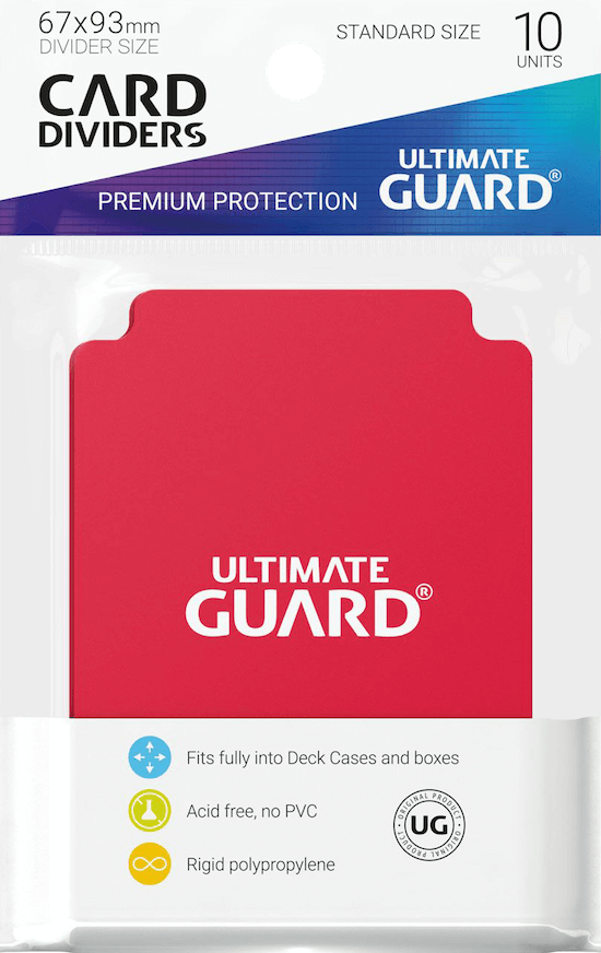 Ultimate Guard Card Dividers Kartentrenner Standardgröße Rot Verpackung Vorderansicht