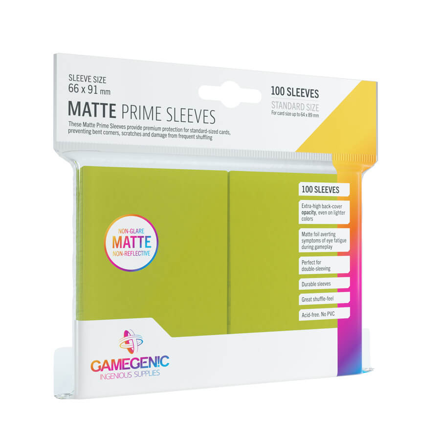 Gamegenic Matte Prime Kartenhüllen (100) Hellgrün - Reflexionsfreie Premium Sleeves in Standardgröße