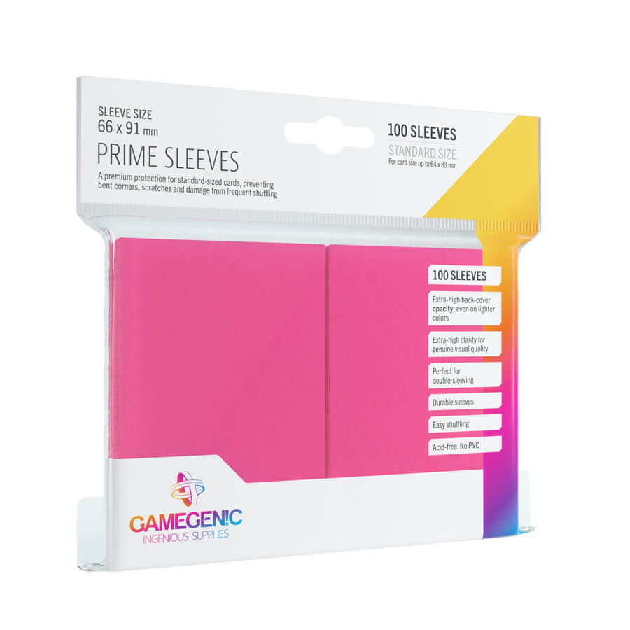 Gamegenic Prime Kartenhüllen (100) Pink - Glänzende Premium Sleeves in Standardgröße