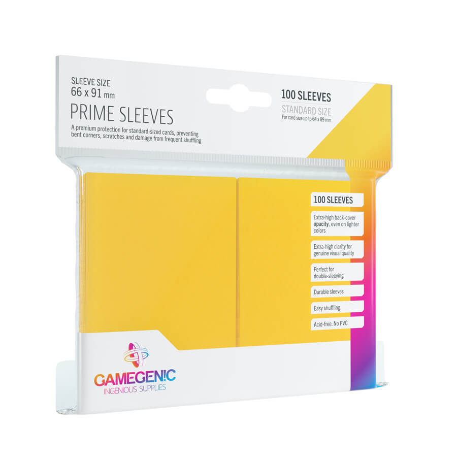 Gamegenic Prime Kartenhüllen (100) Gelb - Glänzende Premium Sleeves in Standardgröße