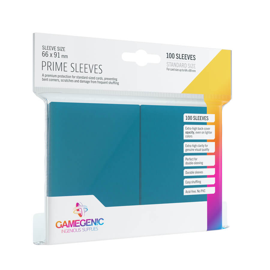 Gamegenic Prime Kartenhüllen (100) Blau - Glänzende Premium Sleeves in Standardgröße