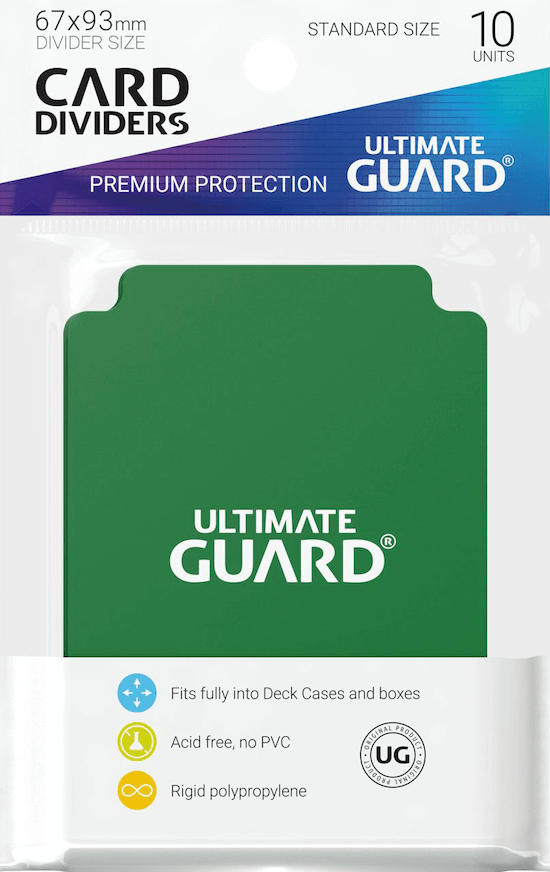 Ultimate Guard Card Dividers Kartentrenner Standardgröße Grün Verpackung Vorderansicht