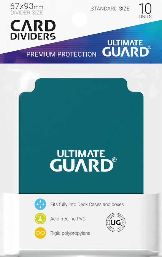 Ultimate Guard Card Dividers Kartentrenner Standardgröße Petrolblau Verpackung Vorderansicht